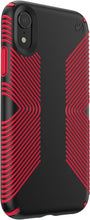 Load image into Gallery viewer, Speck Presidio Grip 3M / 10FT Drop Protection Slim Rugged Case For iPhone X / XS - Black &amp; Dark Poppy Red