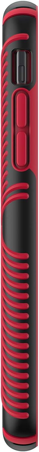 Speck Presidio Grip Case For iPhone X / XS - Black & Red (BONUS Screen Protector!!)