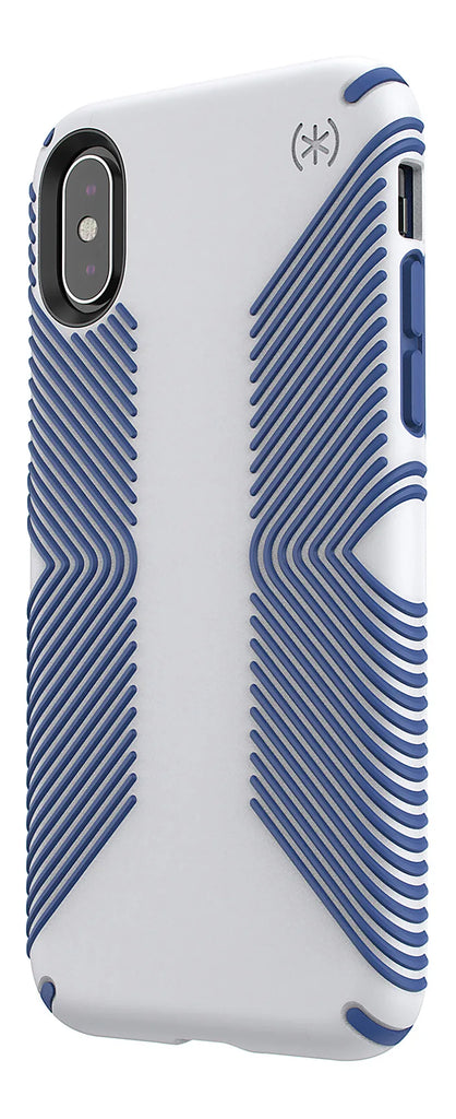 Speck Presidio Grip 3M / 10FT Drop Protection Slim Rugged Case For iPhone X / XS - Microchip Grey & Ballpoint Blue