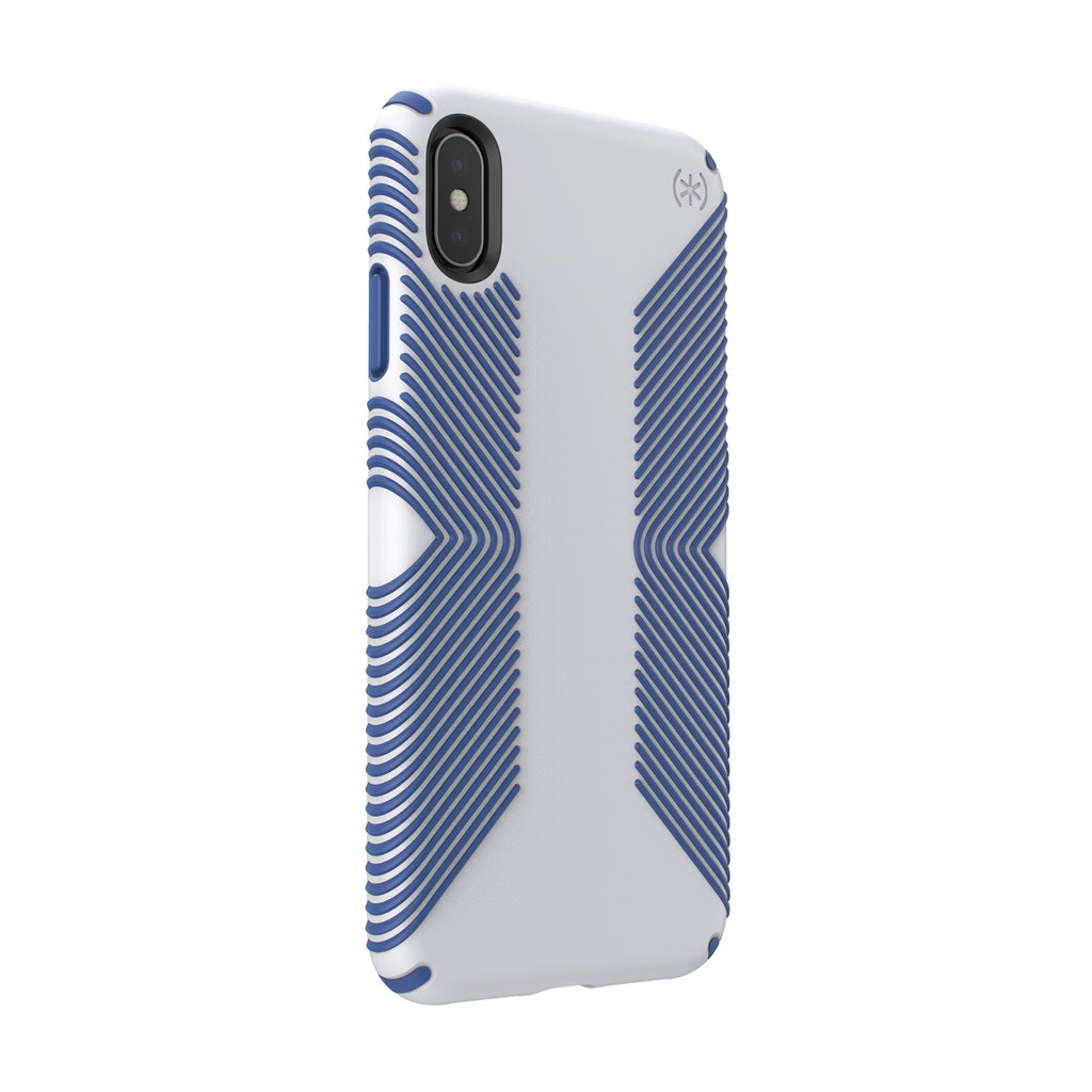 Speck Presidio Grip 3M / 10FT Drop Protection Slim Rugged Case For iPhone XS Max - Microchip Grey & Ballpoint Blue
