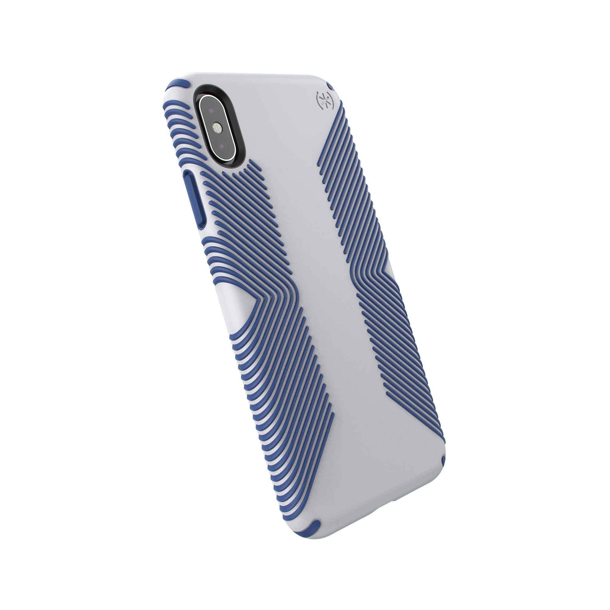 Speck Presidio Grip 3M / 10FT Drop Protection Slim Rugged Case For iPhone XS Max - Microchip Grey & Ballpoint Blue