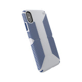Speck Presidio Grip 3M / 10FT Drop Protection Slim Rugged Case For iPhone XS Max - Microchip Grey & Ballpoint Blue