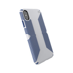 Speck Presidio Grip 3M / 10FT Drop Protection Slim Rugged Case For iPhone XS Max - Microchip Grey & Ballpoint Blue