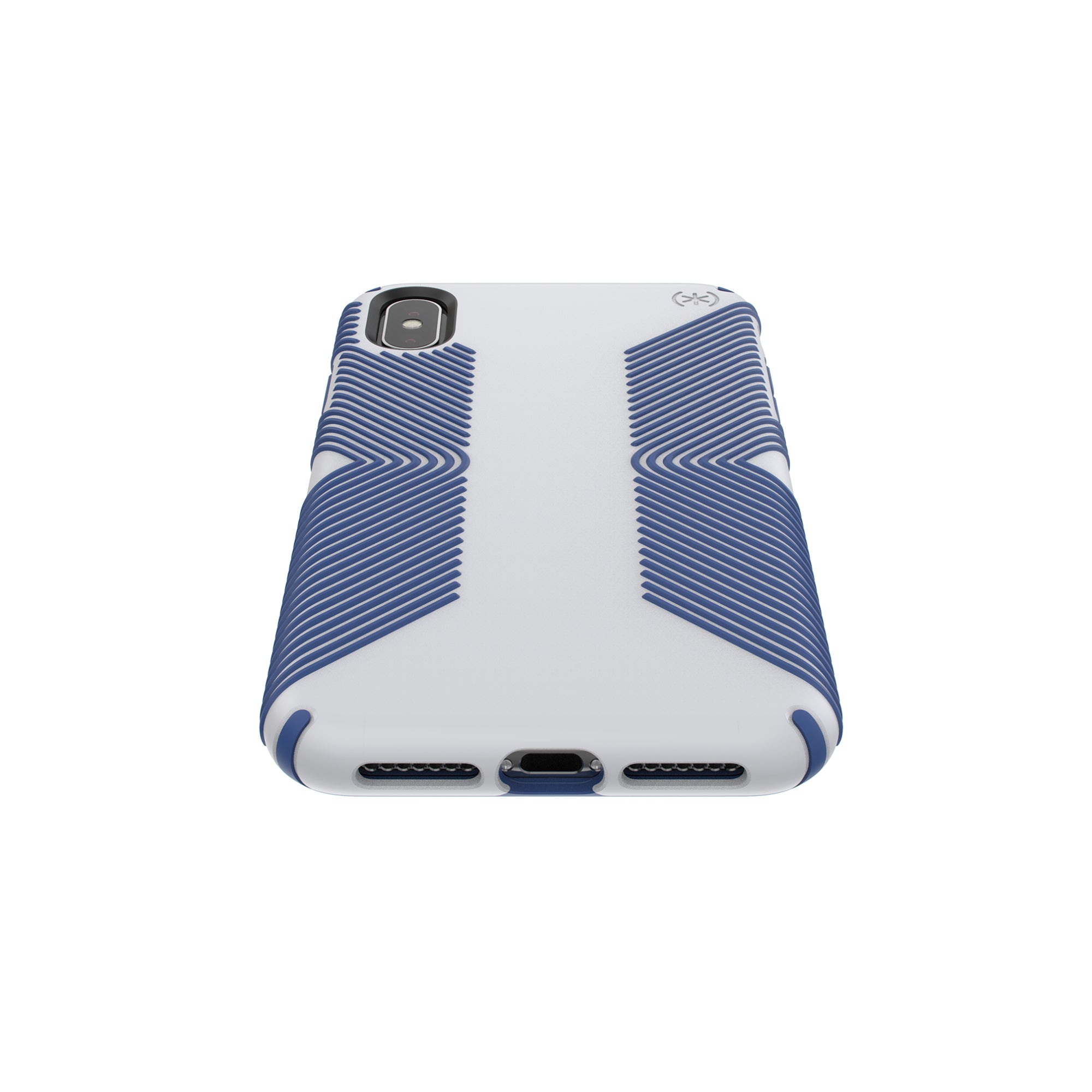 Speck Presidio Grip 3M / 10FT Drop Protection Slim Rugged Case For iPhone XS Max - Microchip Grey & Ballpoint Blue