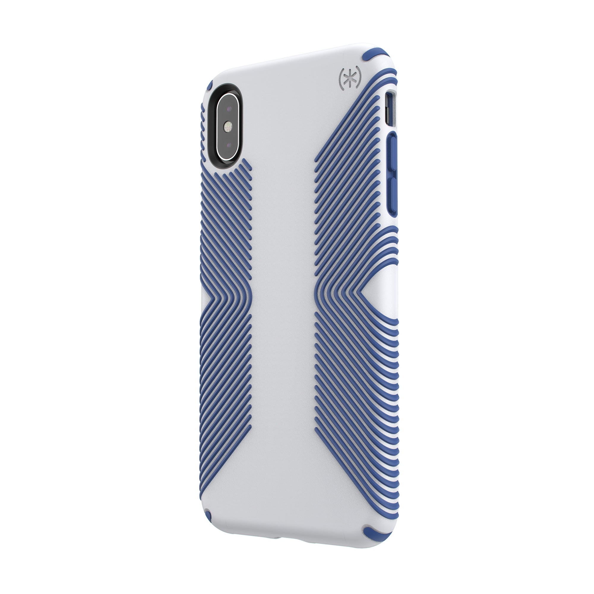 Speck Presidio Grip 3M / 10FT Drop Protection Slim Rugged Case For iPhone XS Max - Microchip Grey & Ballpoint Blue