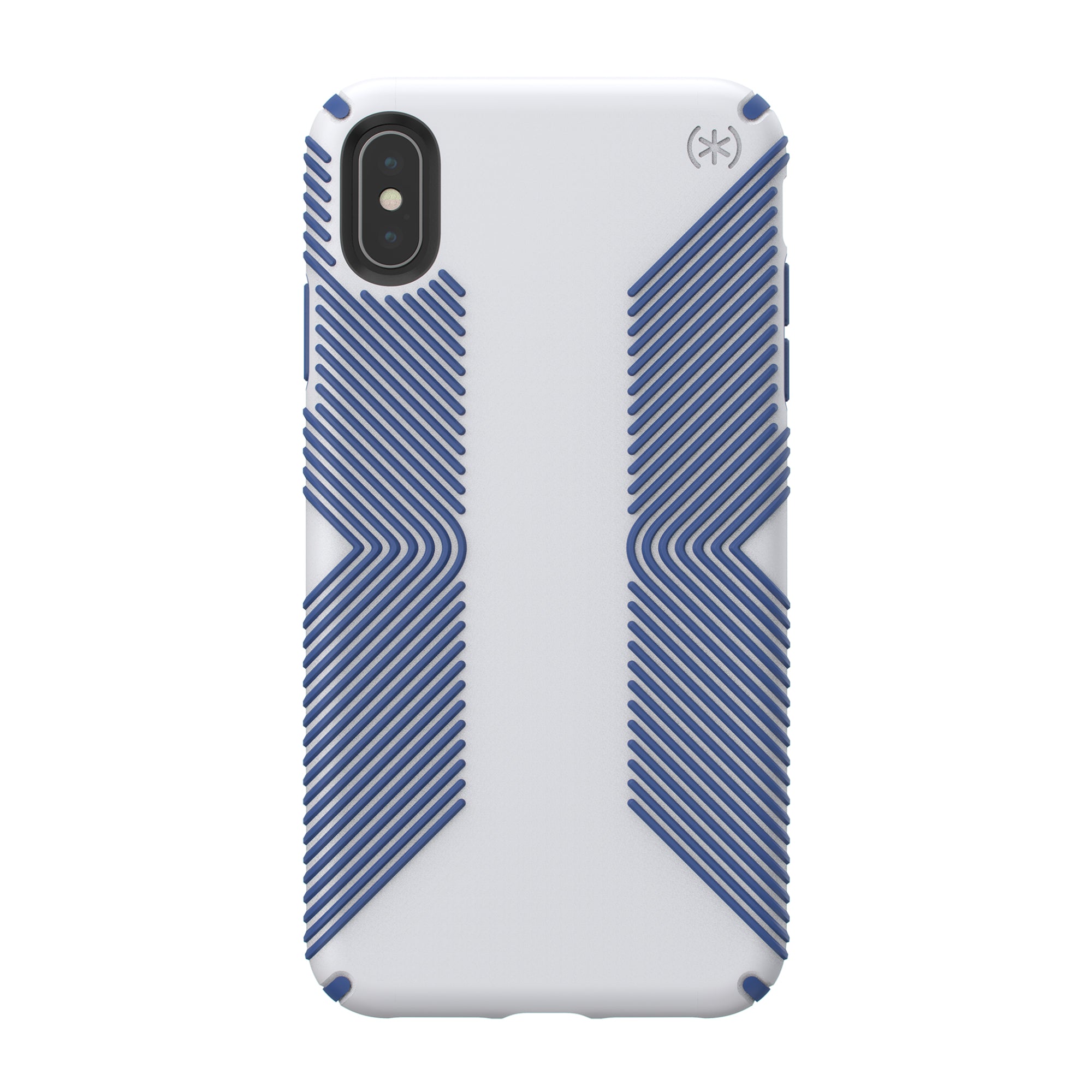 Speck Presidio Grip 3M / 10FT Drop Protection Slim Rugged Case For iPhone XS Max - Microchip Grey & Ballpoint Blue