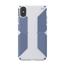 Load image into Gallery viewer, Speck Presidio Grip 3M / 10FT Drop Protection Slim Rugged Case For iPhone XS Max - Microchip Grey &amp; Ballpoint Blue