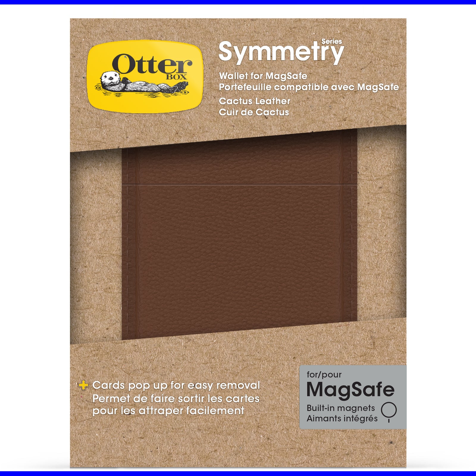 OtterBox Symmetry Magnetic Cactus Leather Wallet Attachment - Desert Saddle Brown