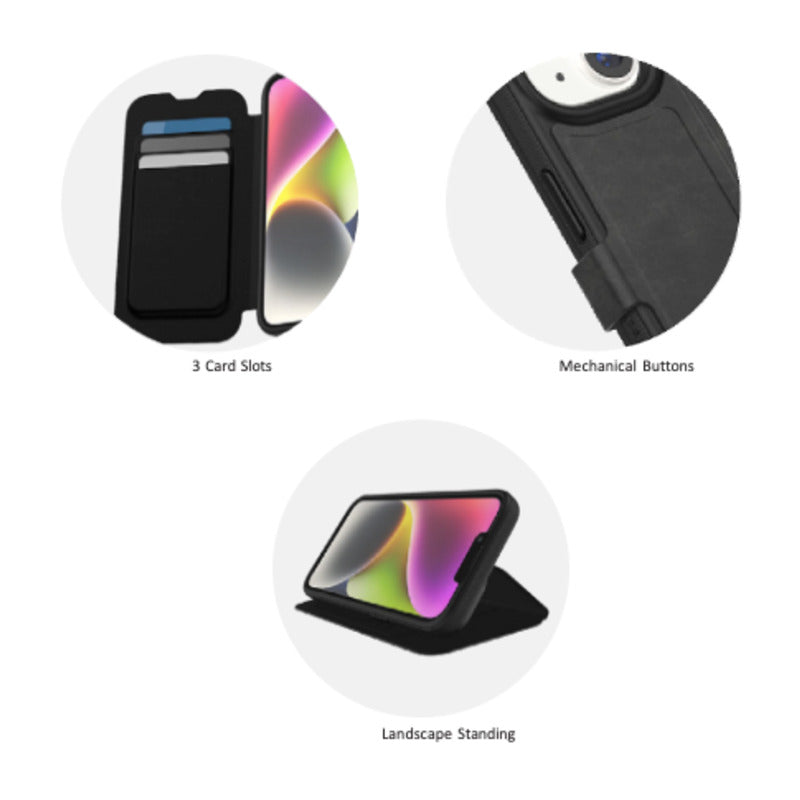 Tech 21 Evo Lite Wallet Case for iPhone 15 Standard 6.1 - Black