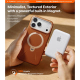 Torras Ostand Spin Vegan Leather MagSafe Case iPhone 17 Pro Max - Elegant Brown
