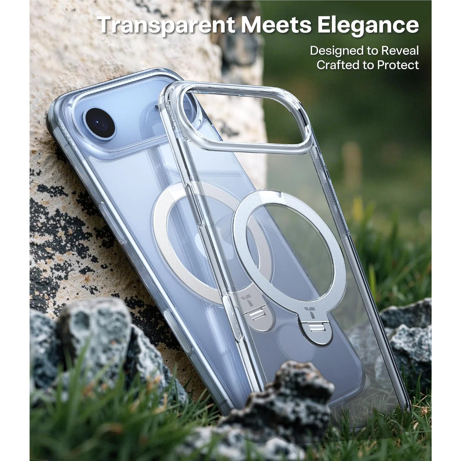 Torras Ostand Spin MagSafe Case iPhone 17 Air - Clear
