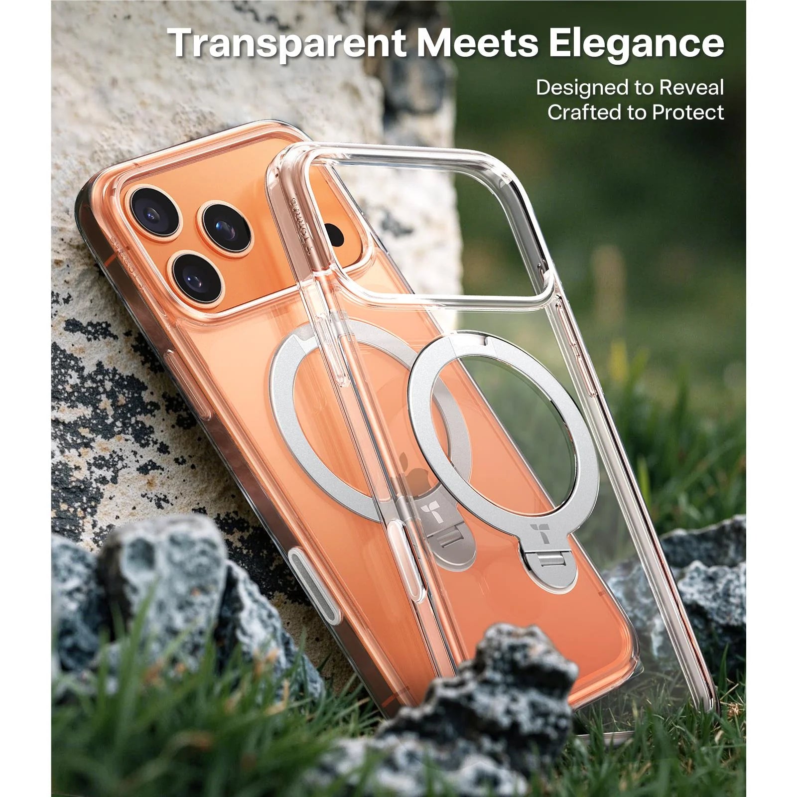 Torras Ostand Spin MagSafe Case iPhone 17 Pro Max - Clear