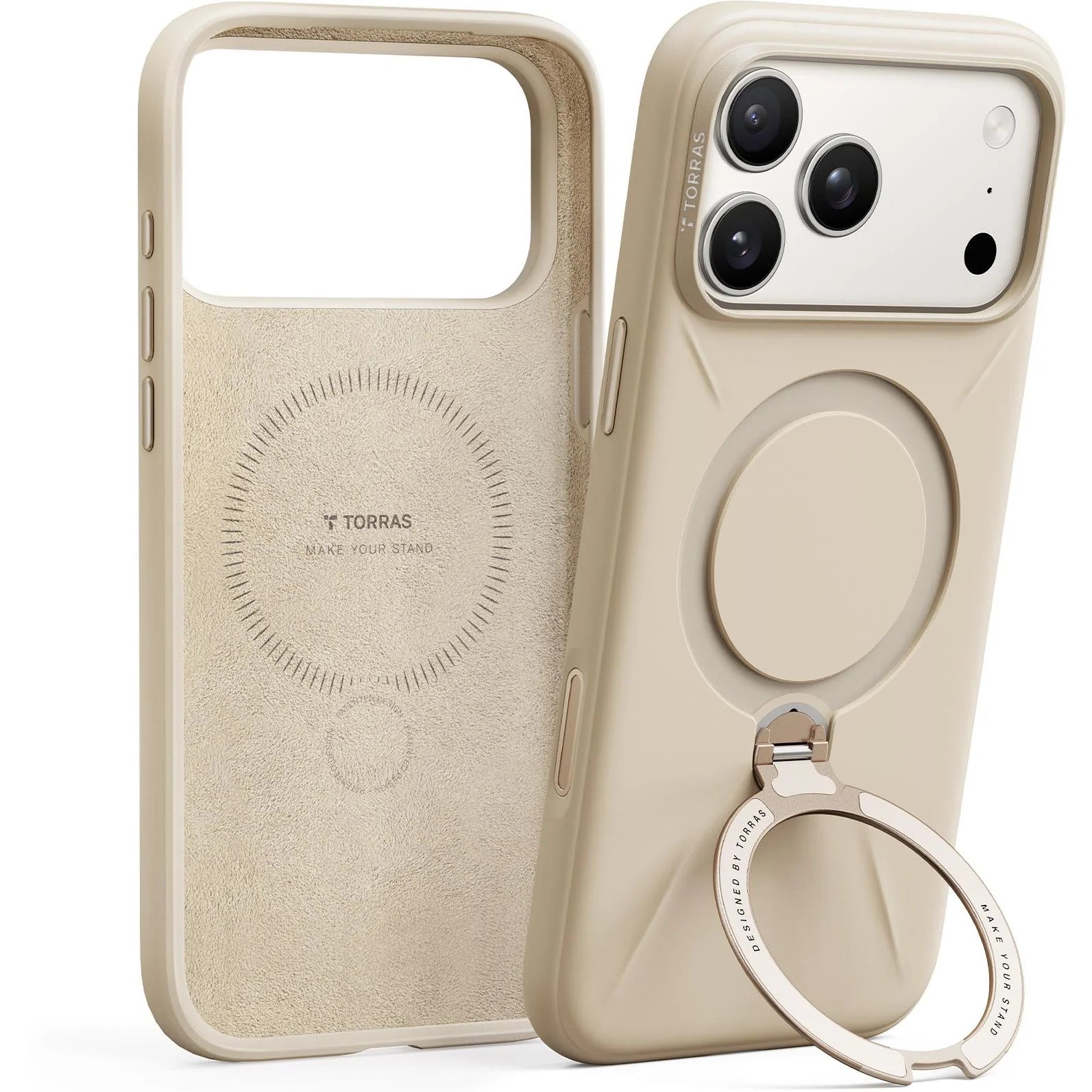 Torras Ostand Silicone MagSafe Case iPhone 17 Pro Max - Modern Brown