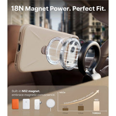 Torras Ostand Silicone MagSafe Case iPhone 17 Pro Max - Modern Brown