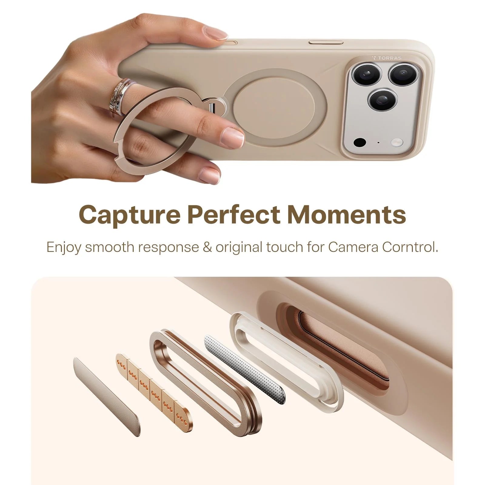 Torras Ostand Silicone MagSafe Case iPhone 17 Pro Max - Modern Brown