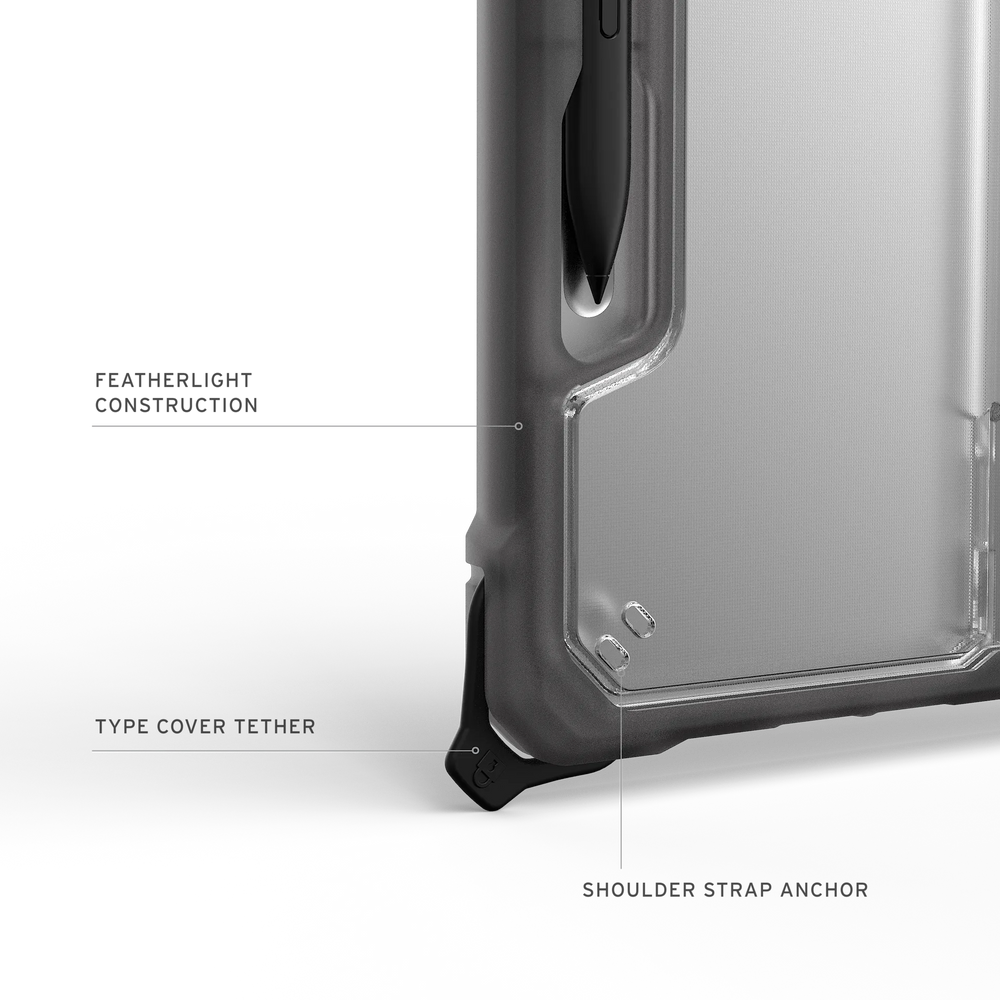 UAG Plyo Case Transparent Design Showcasing Surface Pro 1st Edition 12" Logo