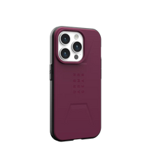Load image into Gallery viewer, UAG Civilian MagSafe Rugged Slim Case iPhone 15 Pro 6.1 Bordeaux