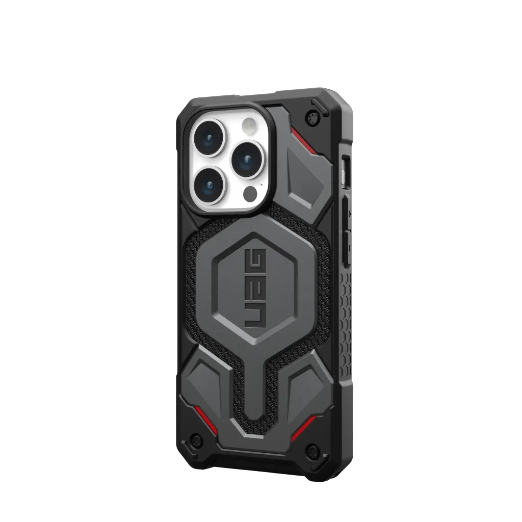 UAG Monarch Pro Rugged MagSafe Case iPhone 15 Pro 6.1 Kevlar Silver