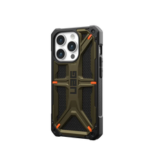 Load image into Gallery viewer, UAG Monarch Rugged Tough Case iPhone 15 Pro 6.1 Kevlar Green