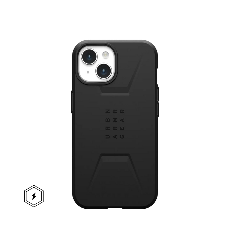 UAG Civilian MagSafe Rugged Slim Case iPhone 17e / 16e / 15 / 14 / 13 Standard 6.1 - Black