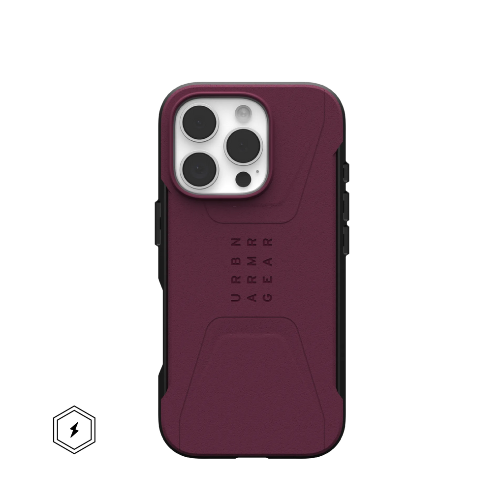 UAG Civilian Rugged Slim iPhone 16 Pro 6.3 Case & MagSafe - Bordeaux