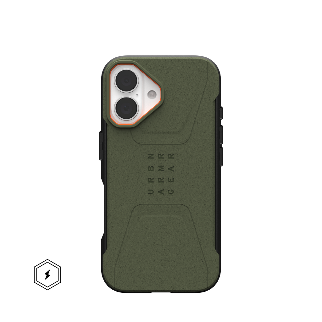 UAG Civilian Rugged Slim iPhone 16 Standard 6.1 Case & MagSafe - Olive