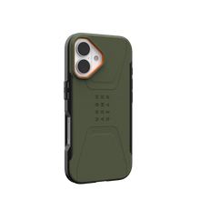 Load image into Gallery viewer, UAG Civilian Rugged Slim iPhone 16 Standard 6.1 Case &amp; MagSafe - Olive