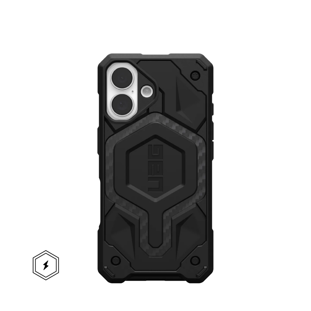 UAG Monarch Pro iPhone 16 Plus 6.7 Case & MagSafe - Carbon Fibre Black