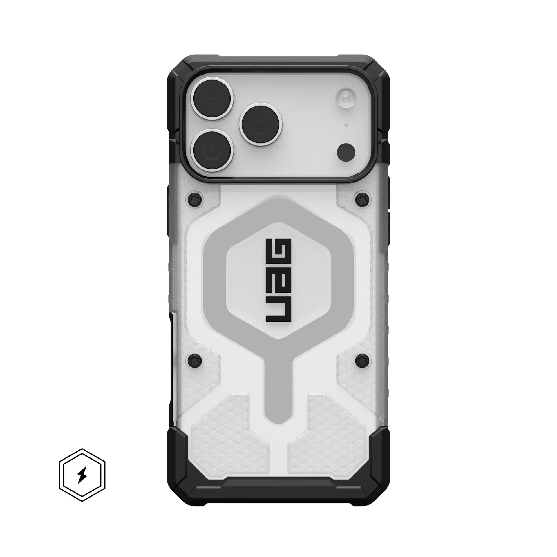 UAG Pathfinder Clear MagSafe Case for iPhone 17 Pro Max & 18 Pro Max – Ice / Silver