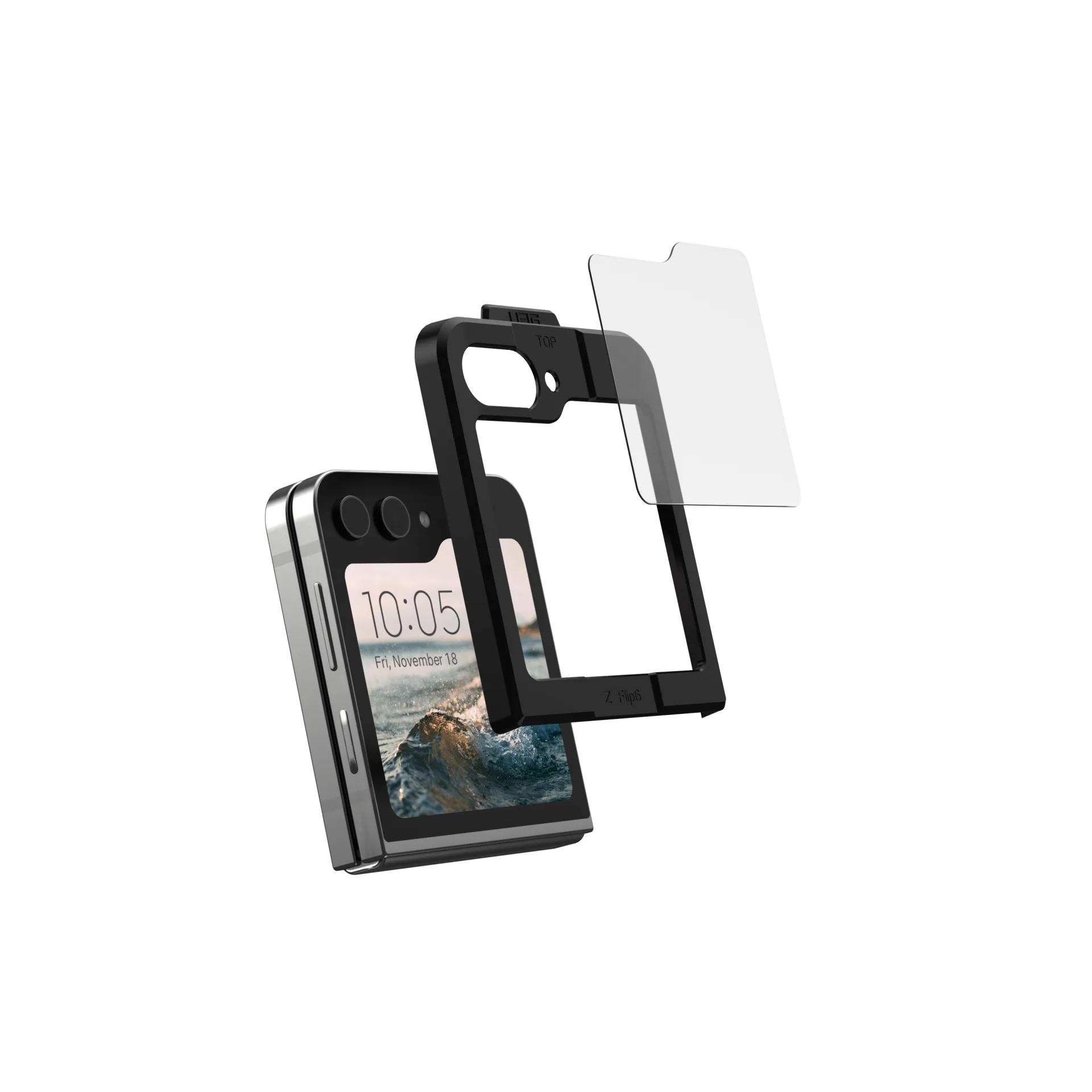 UAG Glass Screen Protector Shield for Samsung Galaxy Z Flip 6 / Flip 7 FE - Clear