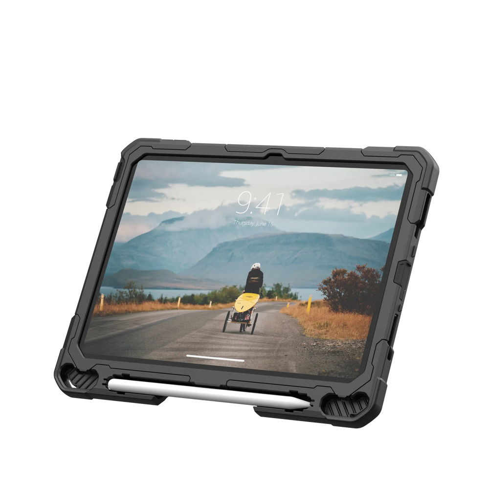Front view of UAG Plasma Rugged Case for iPad 10th Gen 10.9" in black.
