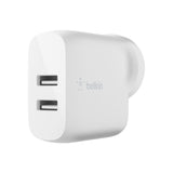 Belkin 24W Dual USB-A Wall Charger A-Lightning Cable - White