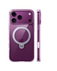 Torras Ostand Q3 Spin MagSafe Case iPhone 18 Pro - Clear/Silver