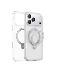 Torras Ostand Q3 Spin MagSafe Case iPhone 18 Pro Max - Clear/Silver