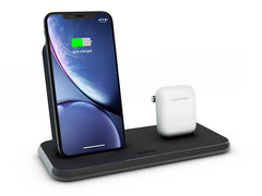 Zens Aluminium Dual Wireless Charging Dock for SmartPhone + Airpods - Black
