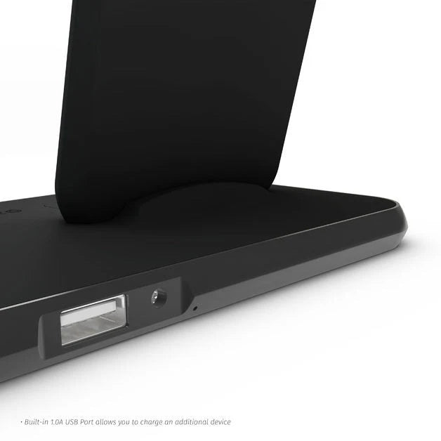 Zens Aluminium Dual Wireless Charging Dock for SmartPhone + Airpods - Black