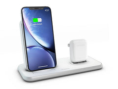 Zens Aluminium Dual Wireless Charging Dock for SmartPhone + Airpods - White