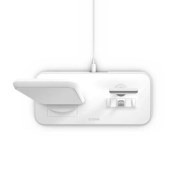 Zens Aluminium Dual Wireless Charging Dock for SmartPhone + Airpods - White