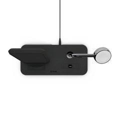 Zens Aluminium Dual Wireless Charging Dock for SmartPhone + Apple Watch + Airpods - Black