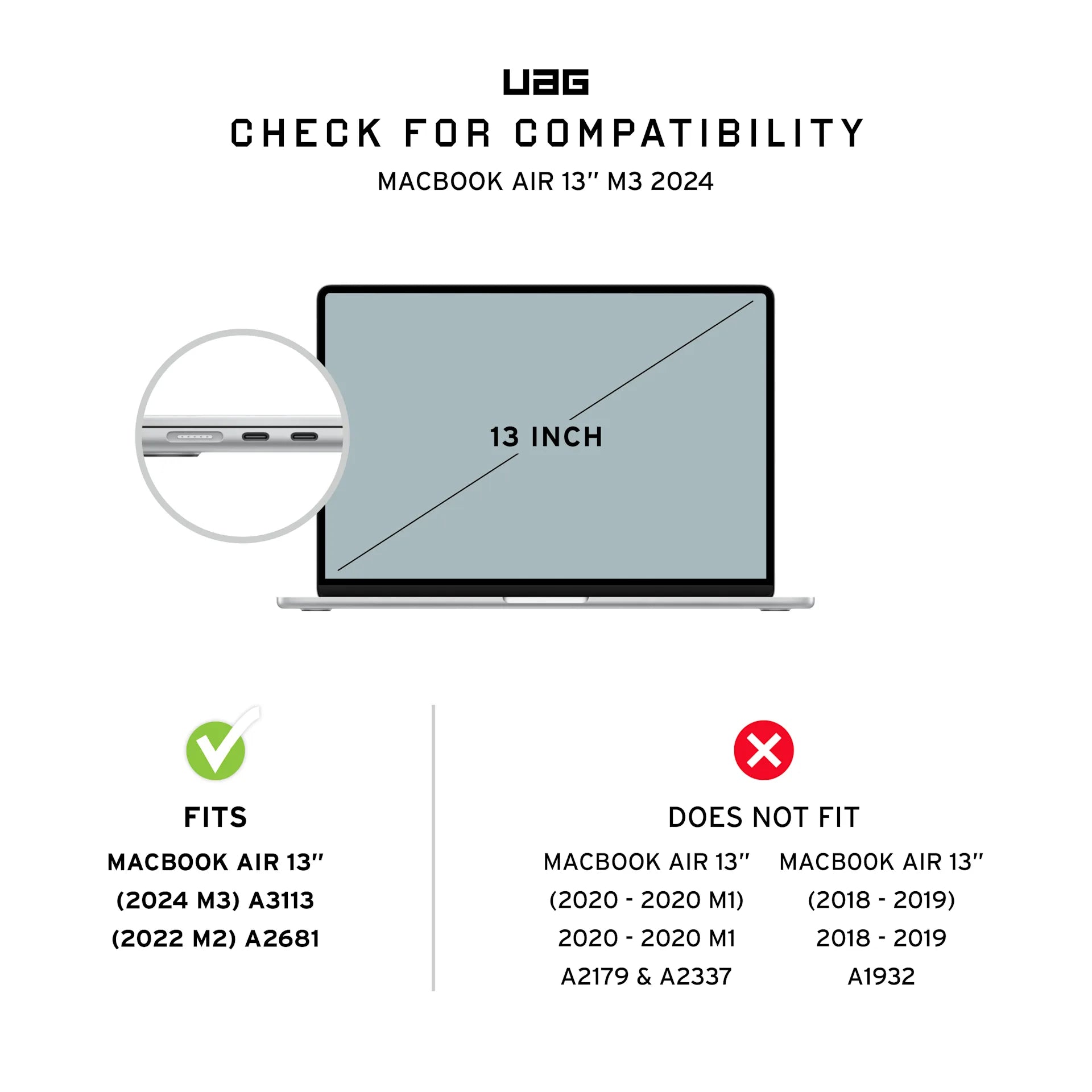 UAG Lucent Case MacBook Air 13 inch M2 / M3 / M4 2022-2025 Cerulean