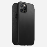 Nomad Rugged Folio Case w/ Horween Leather For iPhone 12 Pro Max - BLACK