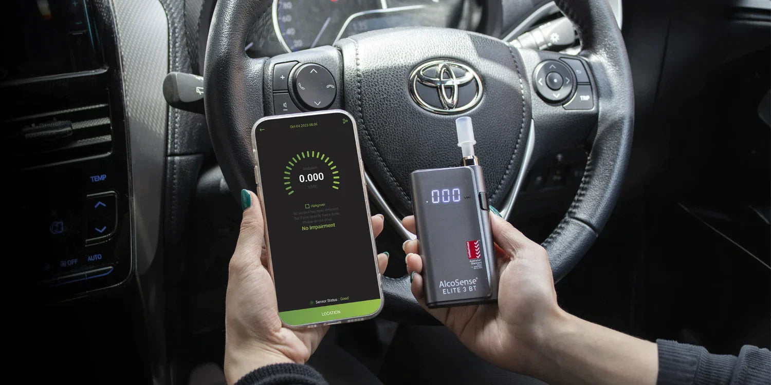 Andatech Alcohol Personal Breathalyser AlcoSense Elite 3 with Bluetooth - Black