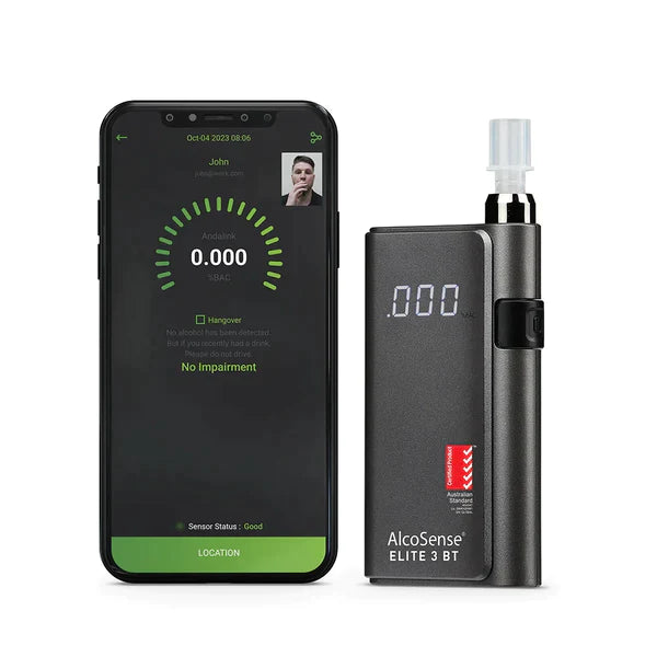 Andatech Alcohol Personal Breathalyser AlcoSense Elite 3 with Bluetooth - Black