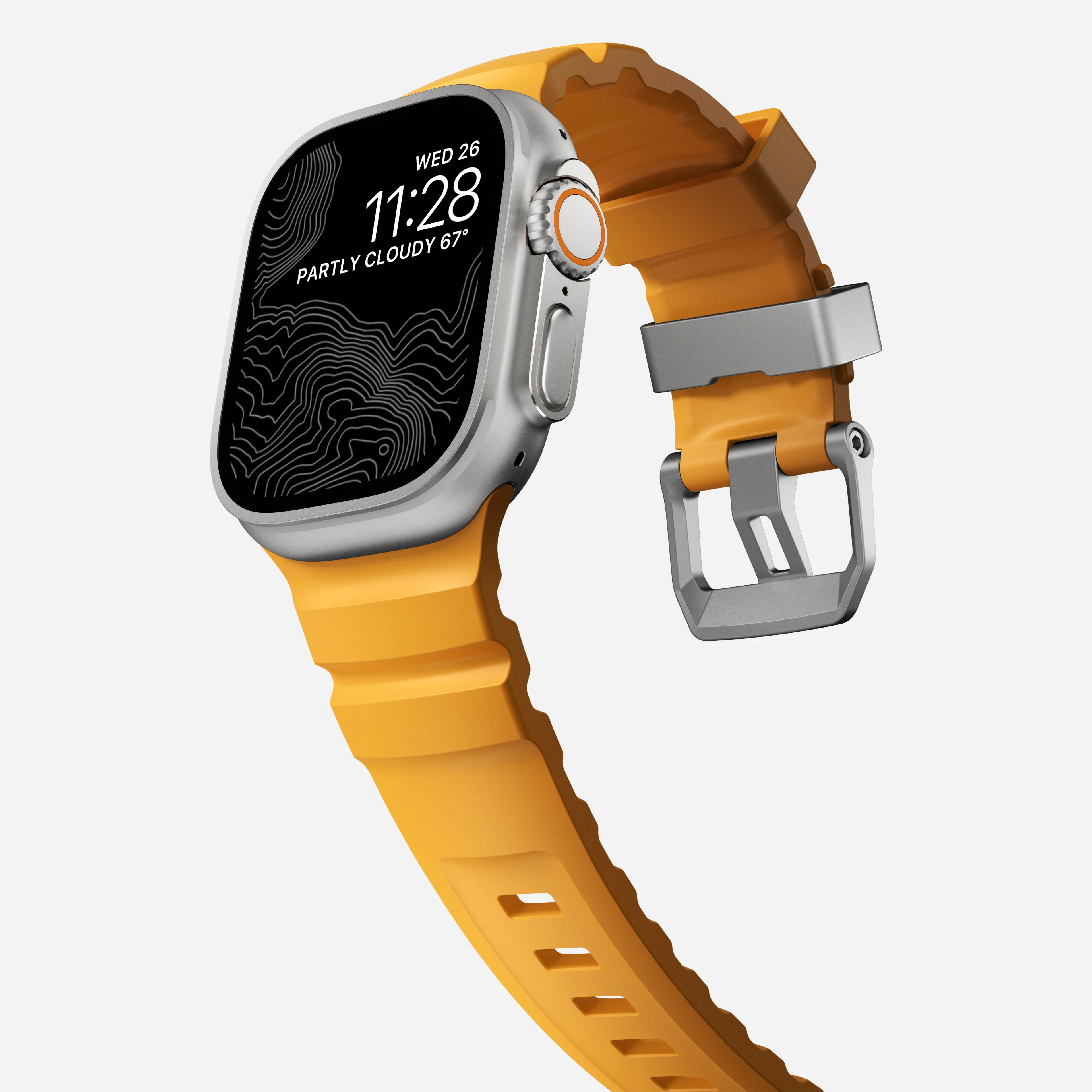 Nomad Rocky Point Band for Apple Watch 42-49 & Ultra 1 - 3 - Sol Yellow (Natural Hardware)