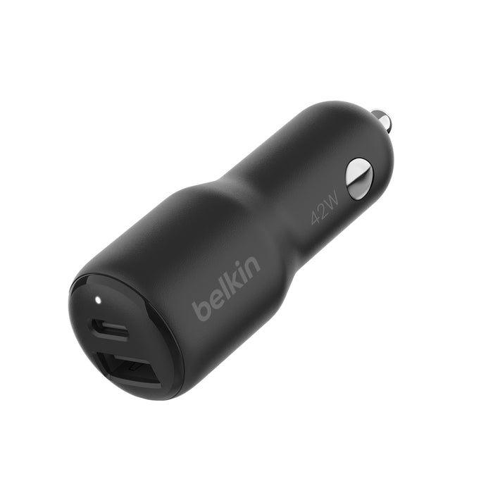 Belkin BoostCharge Dual Car Charger USB-C & USB-A w/ PPS 42W - Black