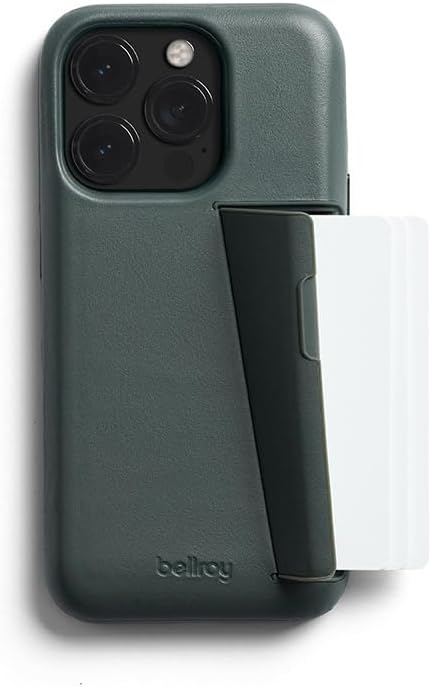 Bellroy Leather 3 Card Case iPhone 15 Pro Max - Everglade Grey