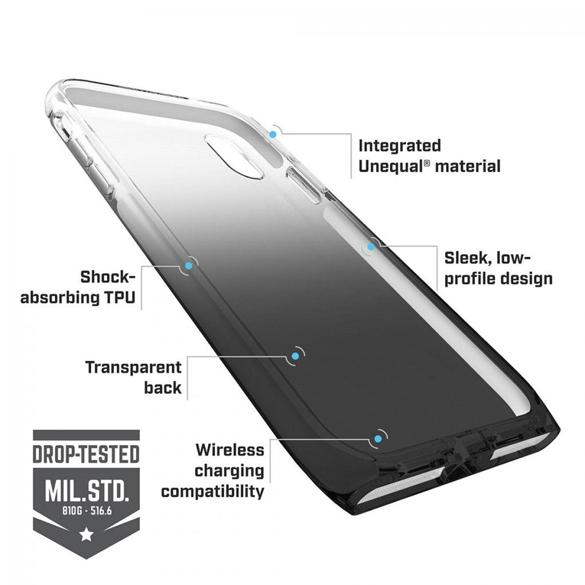 BodyGuardz Harmony x Unequal Technology Stylish Protective Case For iPhone X / Xs - Smoke - BONUS SCreen Protector