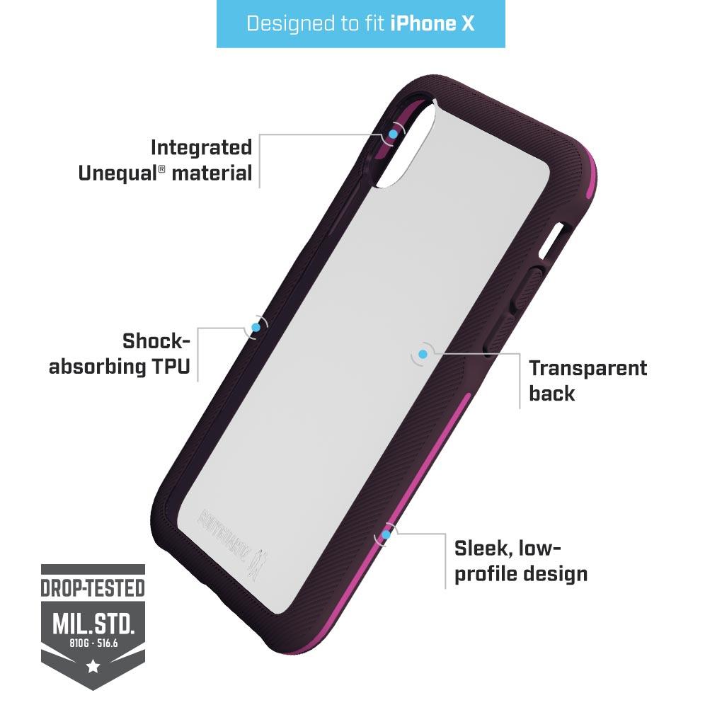 BodyGuardz Trainr Rugged Case For iPhone XS / X - Berry Purple