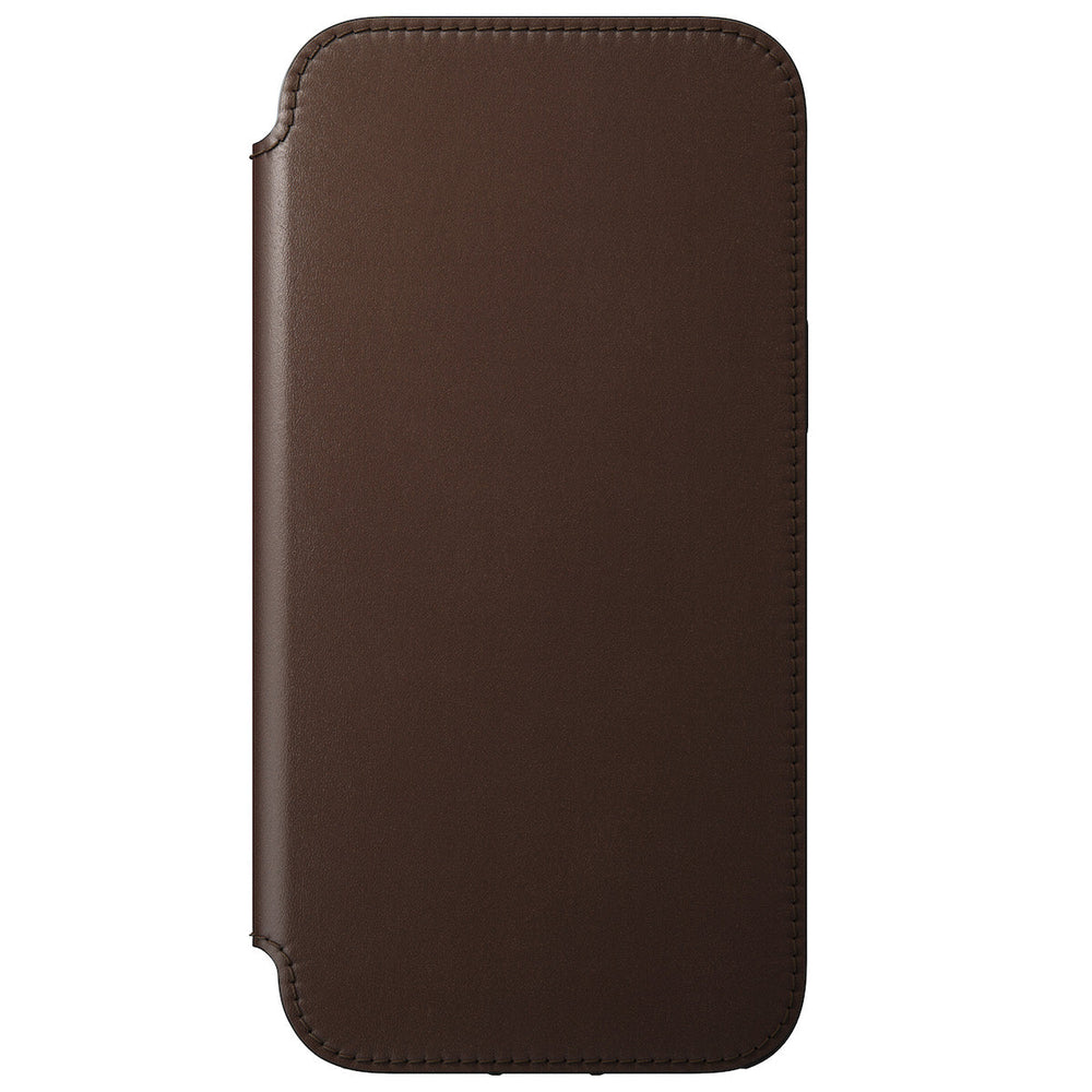 Nomad Rugged Leather Folio Case w/ Magsafe For iPhone 12 Pro Max - Brown - Mac Addict