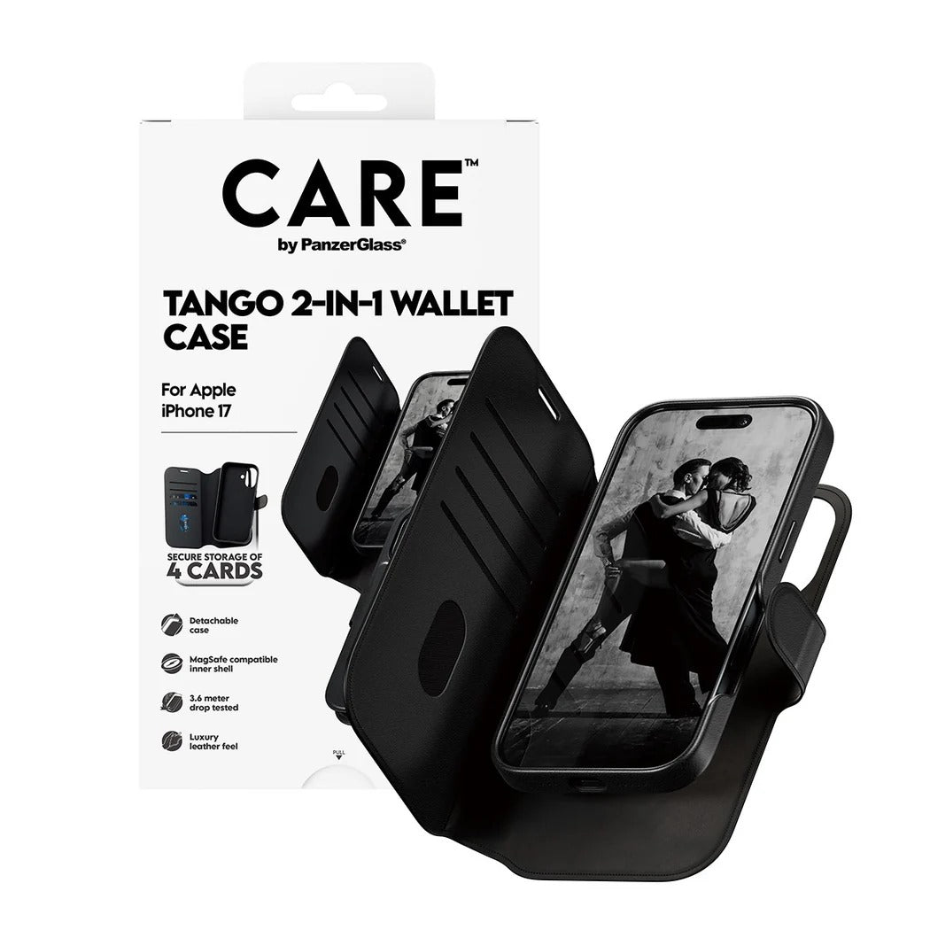 Panzer Care Tango Wallet Two in One Magsafe Case - iPhone 17 Standard - Black